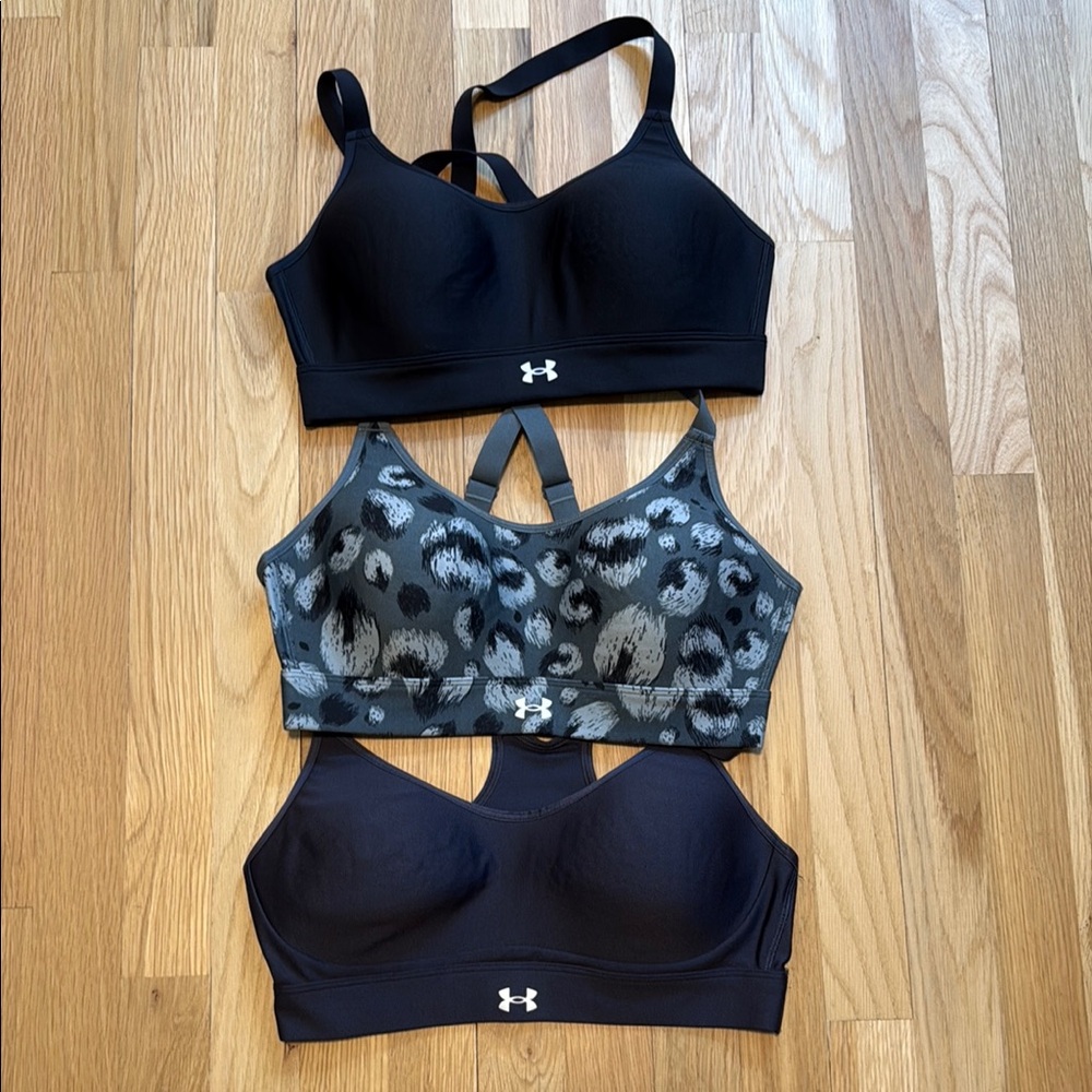 Under Armour Women's Black and Gray Sports Bra Set